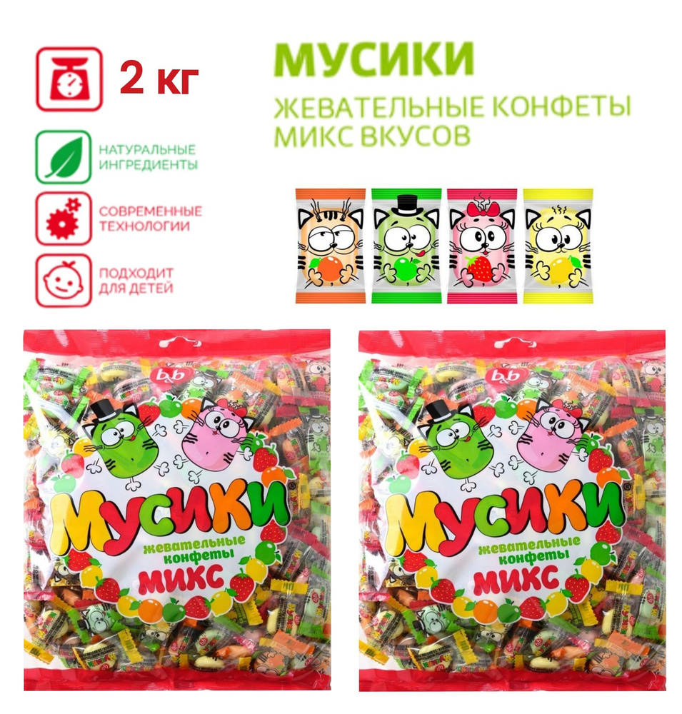 Конфеты жевательные "Мусики" микс 2кг - купить с доставкой по выгодным ...