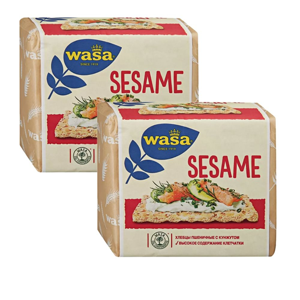 Хлебцы Wasa Sesame пшеничные с кунжутом 200 г - 2 шт #1
