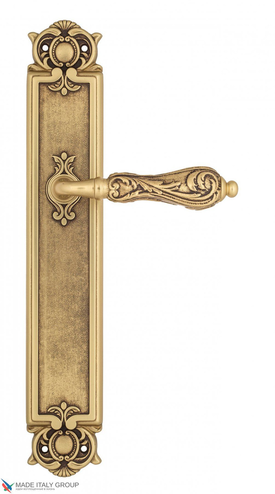 Дверная ручка на планке Venezia MONTE CRISTO PL97 французcкое золото + коричневый  #1