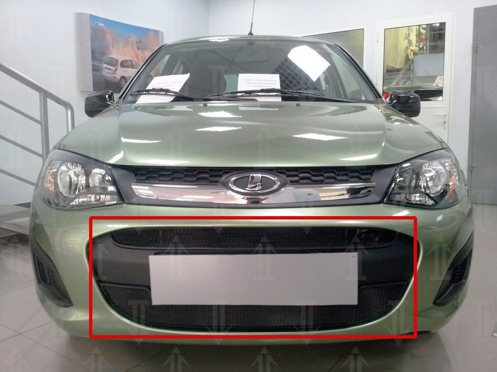 Защитная сетка радиатора черная LADA Kalina (2013-2018) (2 части ...