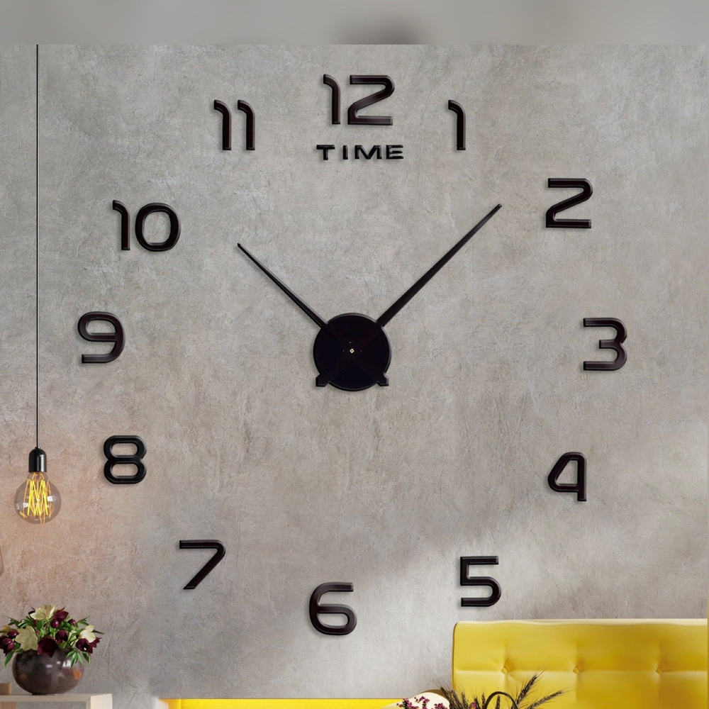 Настенные часы Clock Decor интерьерные, бесшумные, с 3д циферблатом, в ...