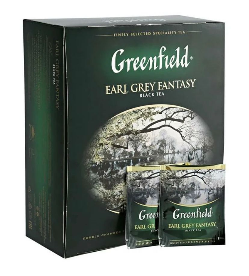 Чай черный Greenfield Earl Grey Fantasy в пакетиках, 100 пак. #1