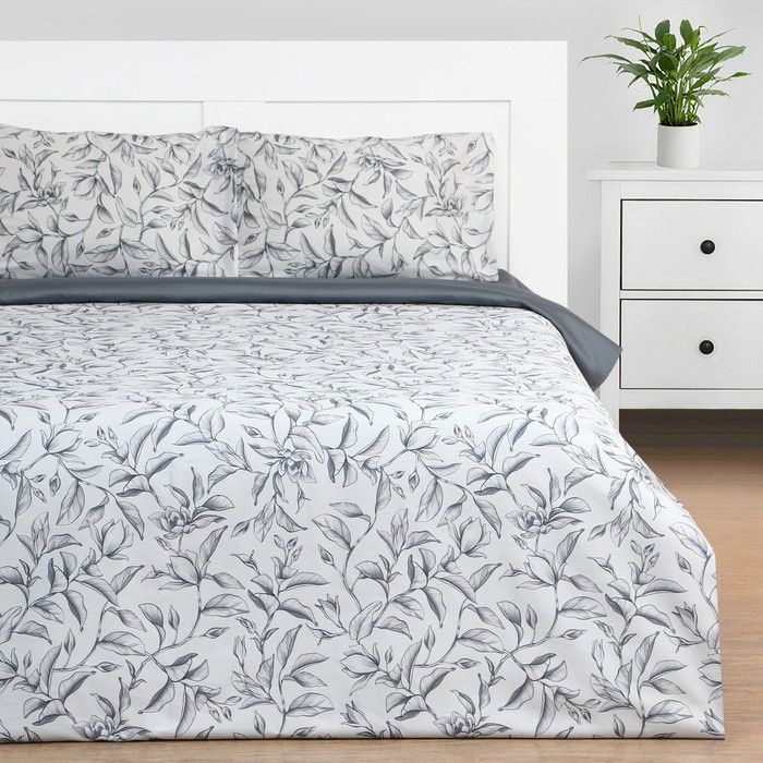 Постельное бельё Этель евро Magnolia, 200 х217 см, 220х240 см, 50х70 см -2 шт, мако-сатин 114г/м2 #1