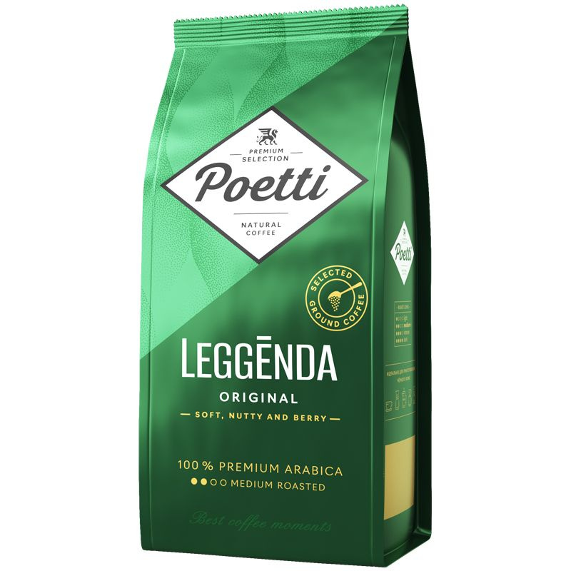 Кофе молотый Poetti "Leggenda Original", вакуумный пакет, 250г #1