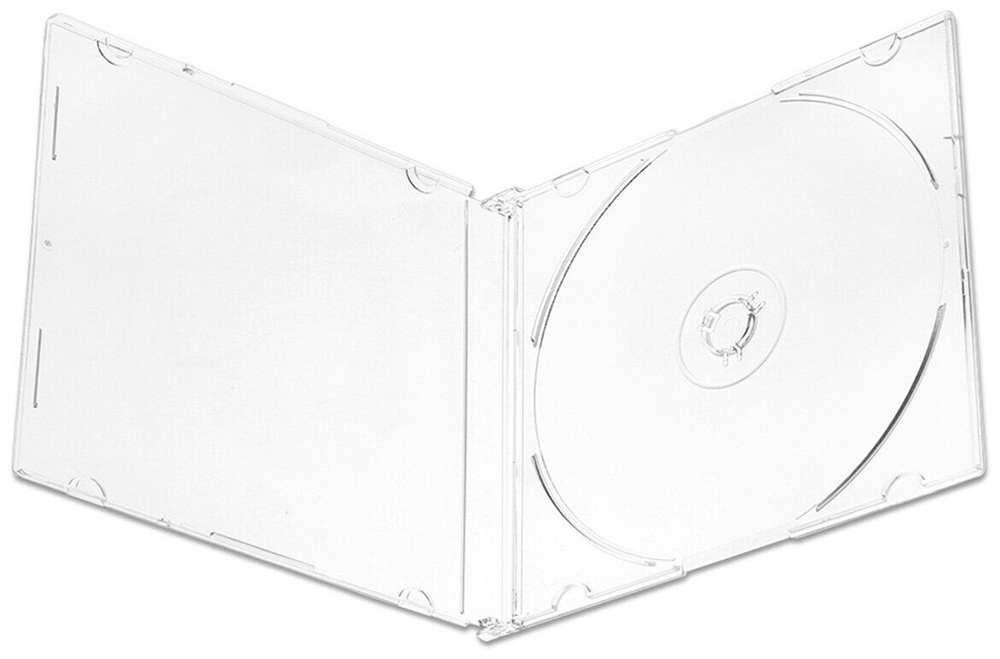 Коробка футляр для 1 диска CD/DVD/BD Slim Box, прозрачный Слим, 15 шт ...