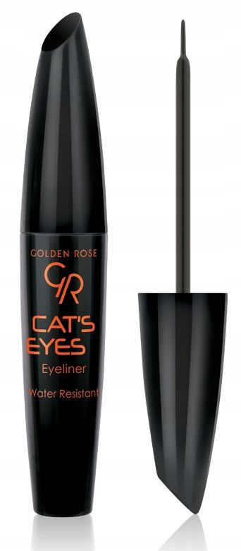 Golden Rose Подводка для глаз черная Cat's Eyes Liner, черно-оранжевая туба, мягкая кисточка/  #1