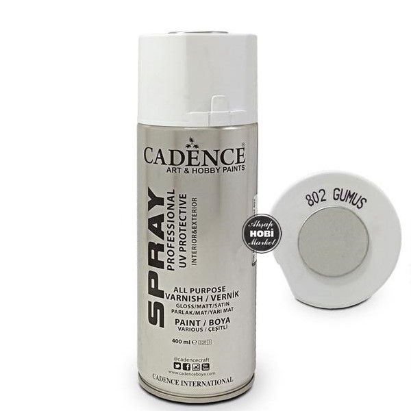 Аэрозольная краска-спрей Cadence Spray Paint, 400 ml. Silver-802 #1