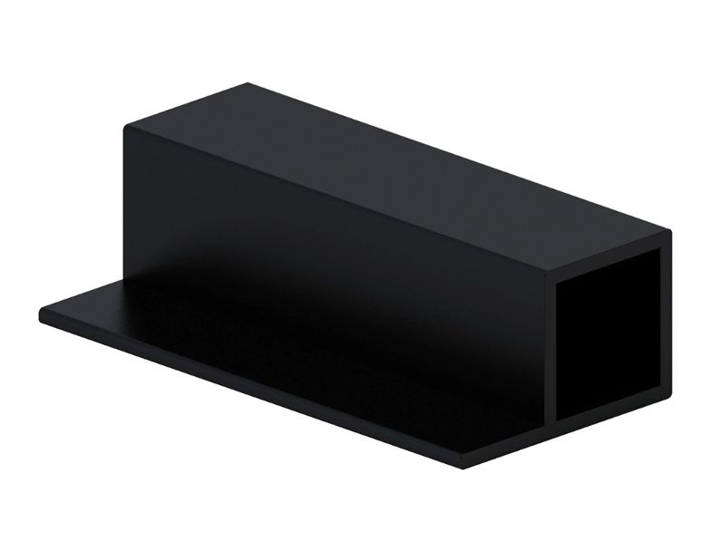 Профиль квадратного сечения под ЛДСП 18х18х1000 мм черный муар  #1