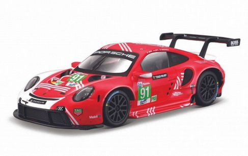 Машинка коллекционная металл. Bburago 18-28016 1:24 Racing (wb)-Porsche 911 Rsr LM 2020 красный  #1