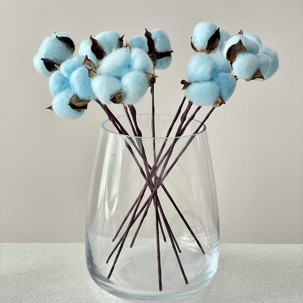 M&K HOME Сухоцветы Хлопок, 35 см, 120 гр, 10 шт #1