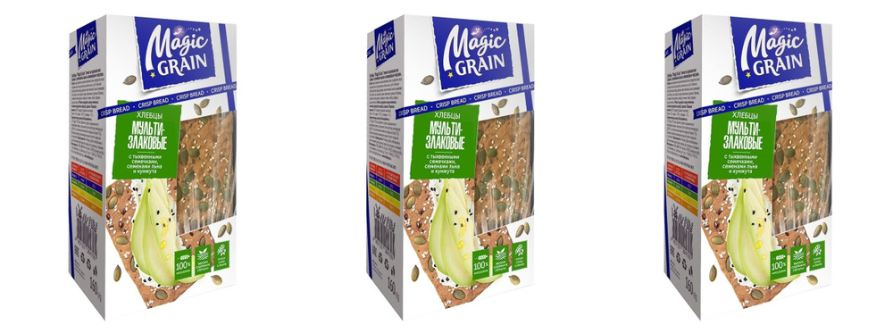 Хлебный спас Хлебцы Magic Grain Мультизлаковые с тыквенными семечками,160 гр,3 шт  #1