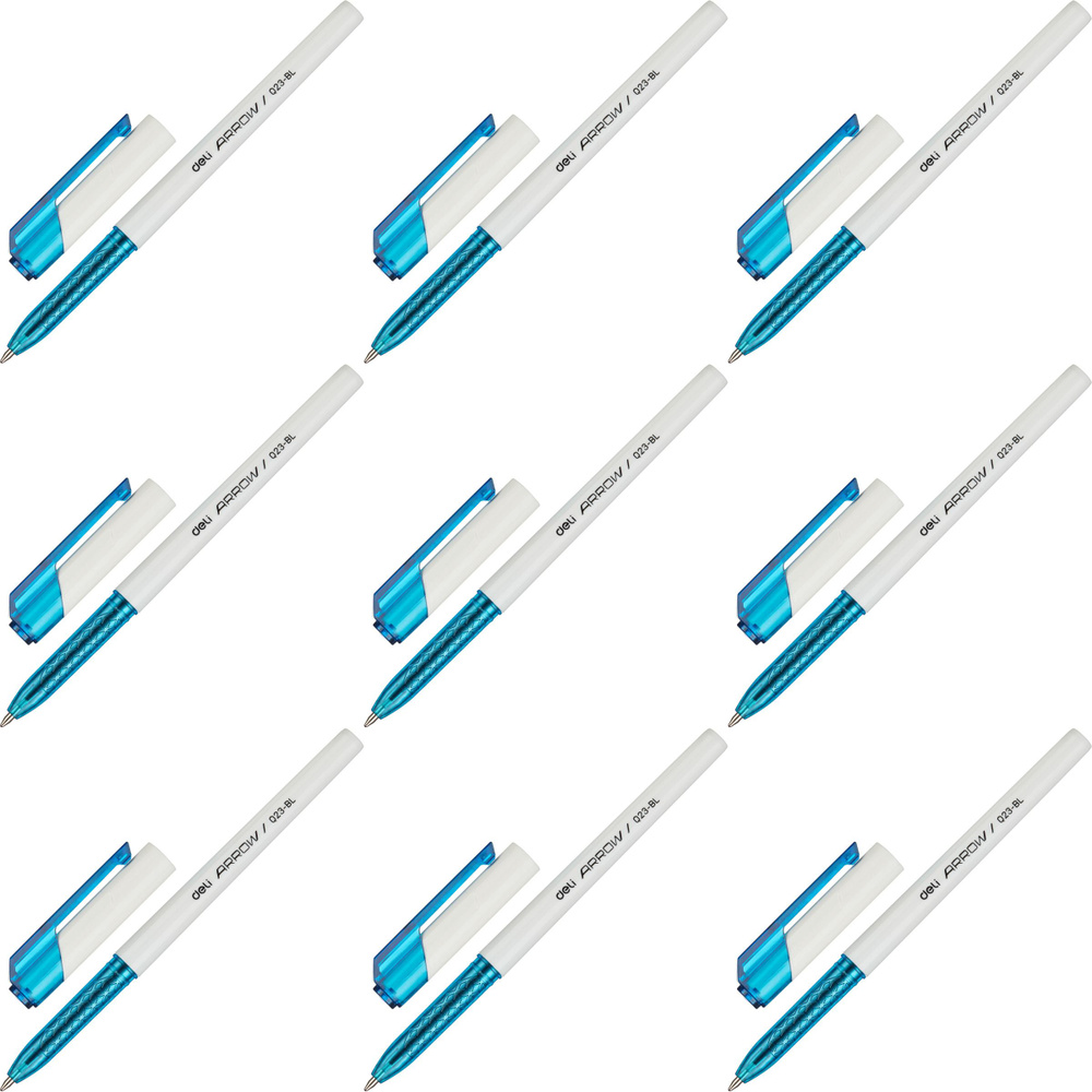 Deli Ручка шариковая неавтоматическая синяя, 0,7 мм, 9 шт - купить с ...