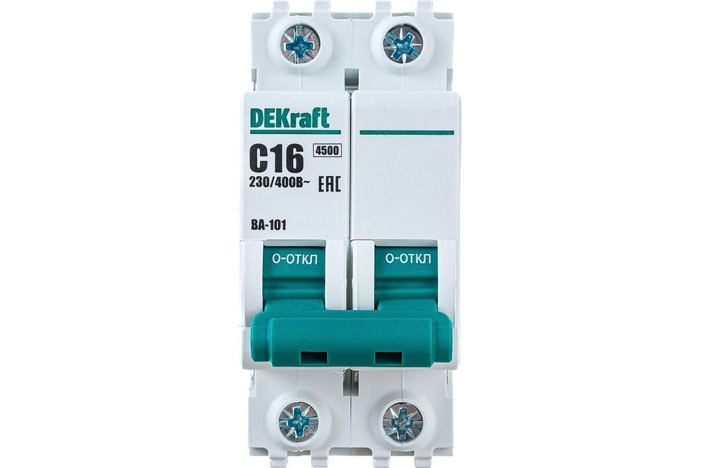 Купить Автоматический выключатель DEKraft ВА-101 2P 16А (C) 4.5кА по ...