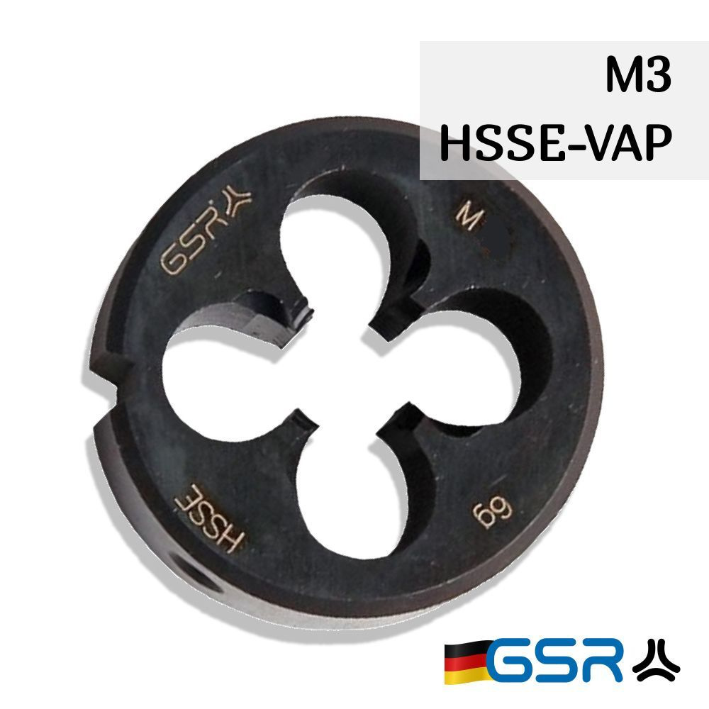 Плашка для нарезания резьбы по нержавейке с покрытием HSSE-VAP M3 ...