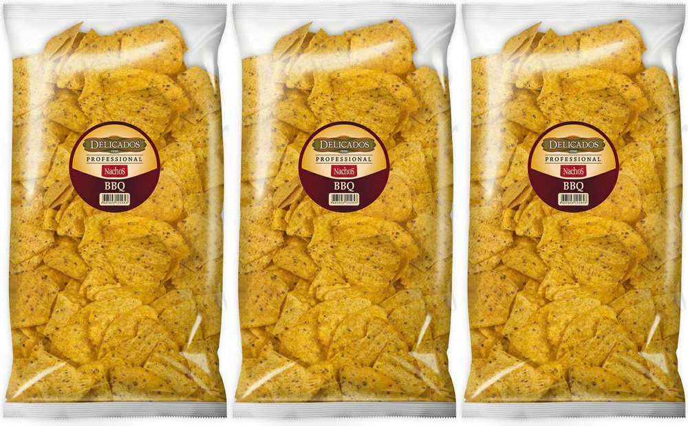 Чипсы кукурузные Delicados Nachos барбекю, комплект: 3 упаковки по 500 г  #1