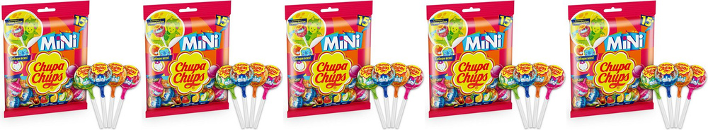 Карамель Chupa Chups mini Миньоны, комплект: 5 упаковок по 90 г #1