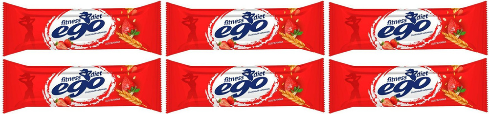 Батончик злаковый Ego fitness клубника с витаминами-железом, комплект: 6 упаковок по 27 г  #1