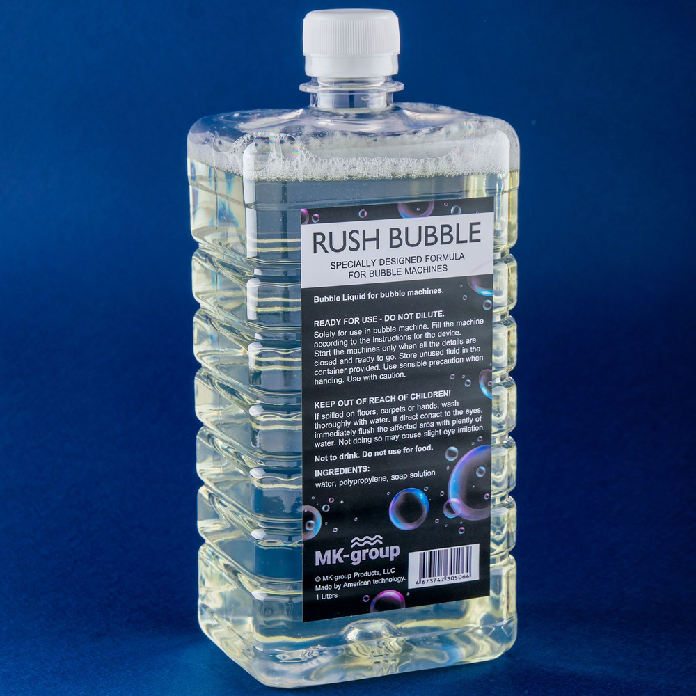 Жидкость для генератора мыльных пузырей Rush Bubble 1L. Раствор для машины мыльных пузырей 1 литр. Специальная #1