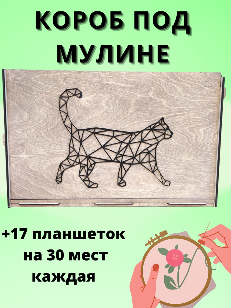 Органайзер для ниток мулине с бобинами, 12 съёмных ячеек, 19,6 × 13,2 × 3,6 см, цвет прозрачный