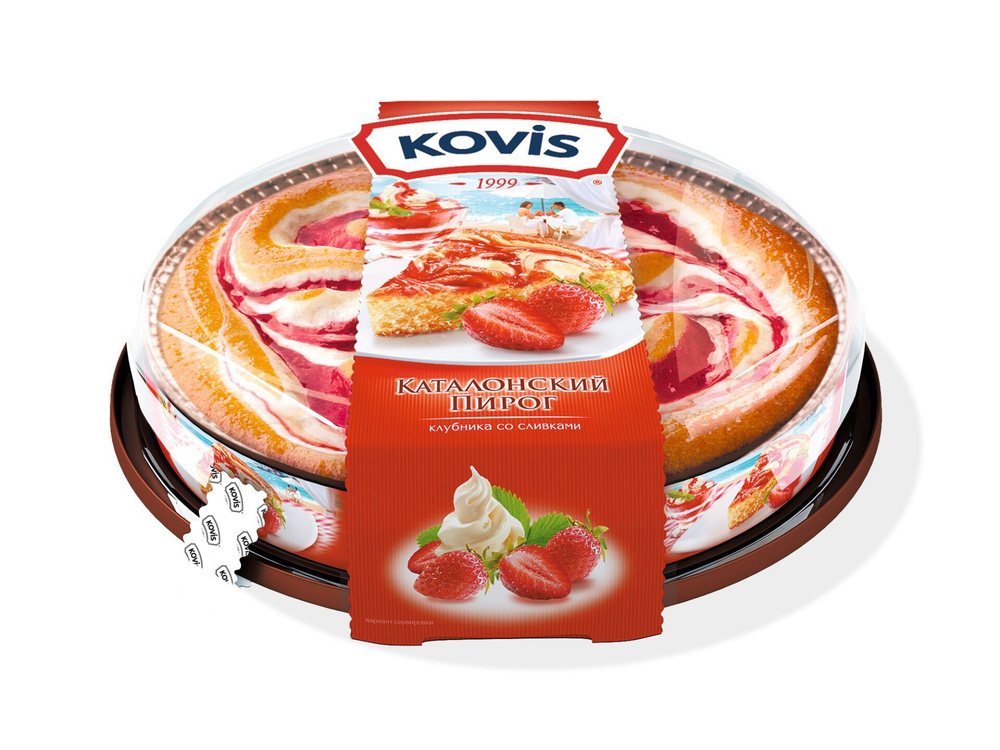 Каталонский пирог Kovis "Клубника со сливками", 400 г #1