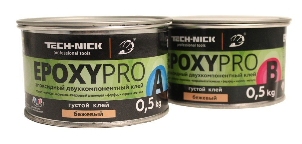 Клей эпоксидный EpoxyPro (бежевый/густой) 0,5+0,5кг TECH-NICK #1