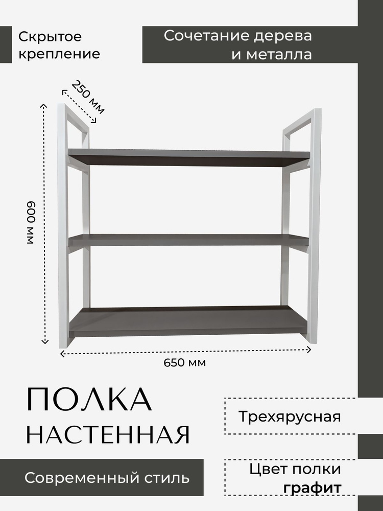 Полка навесная открытая трехъярусная #1