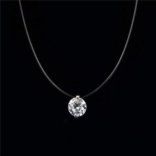 Ожерелье женское Poputton, искусственный бриллиант на прозрачной леске  #1