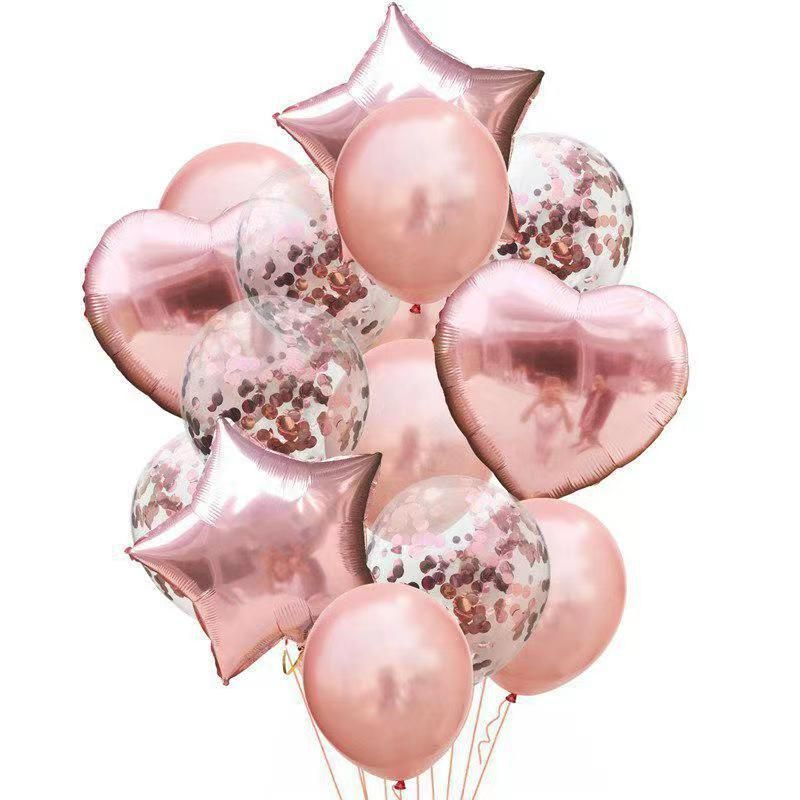 Набор воздушных шаров 14 штук, розовое золото #1
