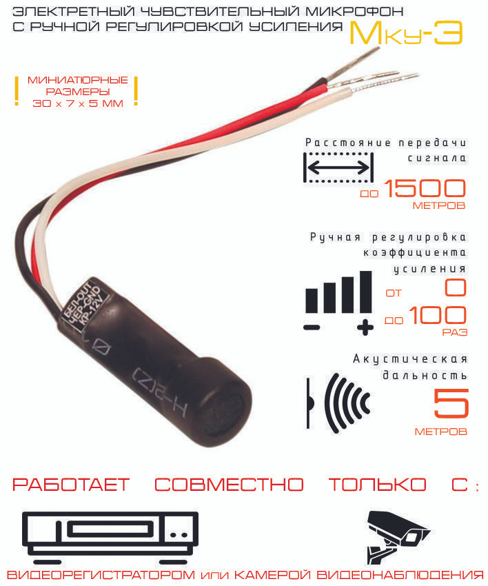 Микрофон для видеонаблюдения - цены и фото