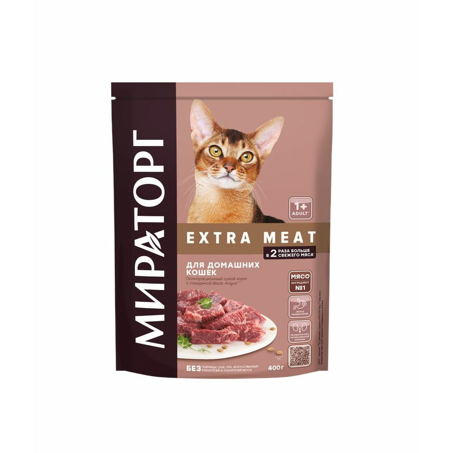 Мираторг Winner Adult Cat Black Angus полнорационный сухой корм для взрослых кошек, с говядиной 400 г #1