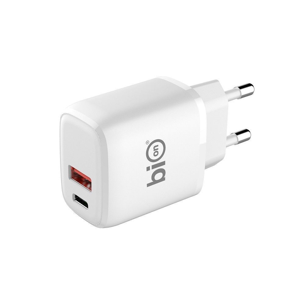 Зарядное устройство для телефона Bion USB-A + USB-C, PowerDelivery, 18 Вт  BXP-ADP-PD-AC-18W