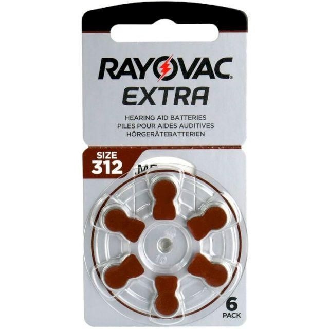 Слуховая батарейка Rayovac 312 1.45V Extra BL6 , 6шт. #1