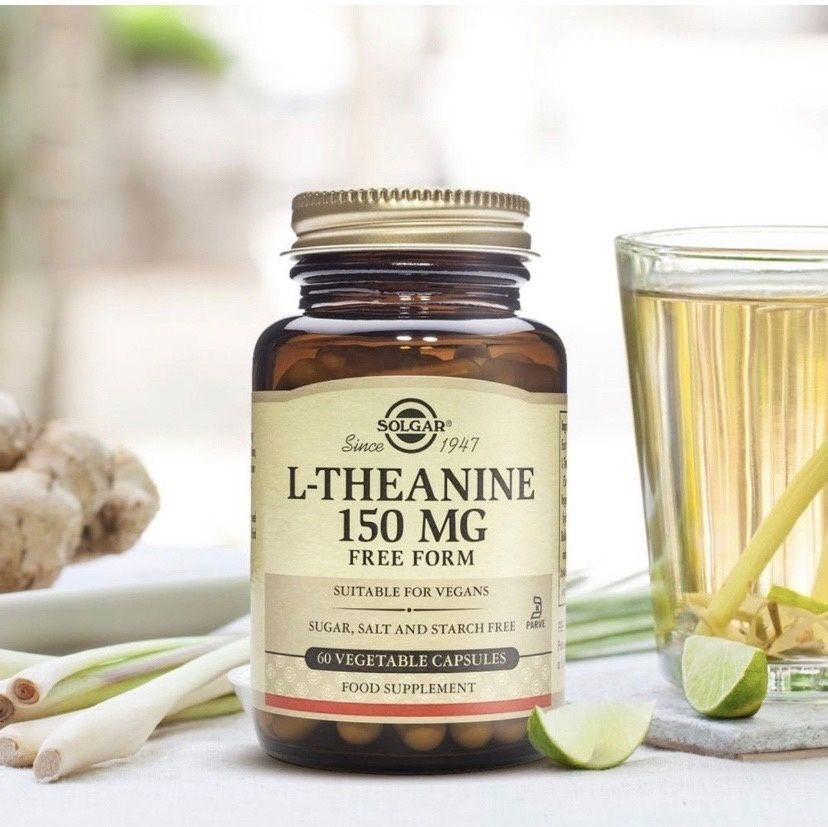 L-Теанин антистресс вытяжка из зеленого чая Solgar, L-Theanine 150 мг ...