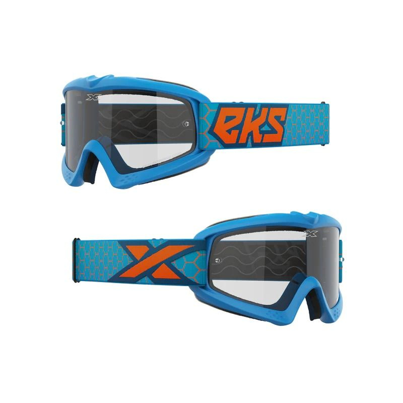 Очки подростковы EKS (X) BRAND XGROM Youth Goggle Cyan Blue/Flo Orange - Clear Lens #1