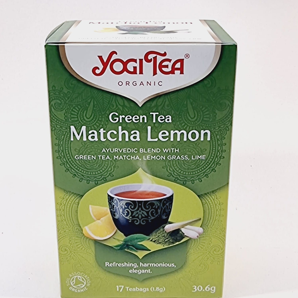 Чай зеленый Yogi Tea "Matcha Lemon" аювердическая смесь с лимоном 17 пакетиков 30.6 г (из Финляндии) #1