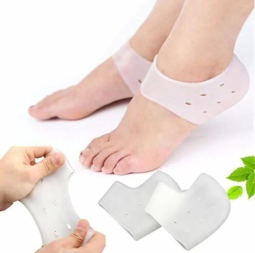 Силиконовые накладки носочки для пяток ног от натирания, напяточники от мозолей и трещин на пятках  #1