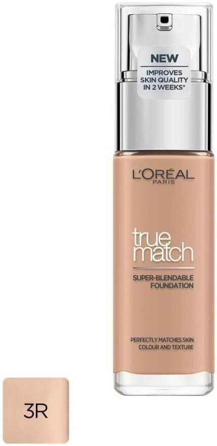 L'Oreal Paris True Match Liquid Foundation with SPF and Hyaluronic Acid, Формула ухода за кожей Perfect #1