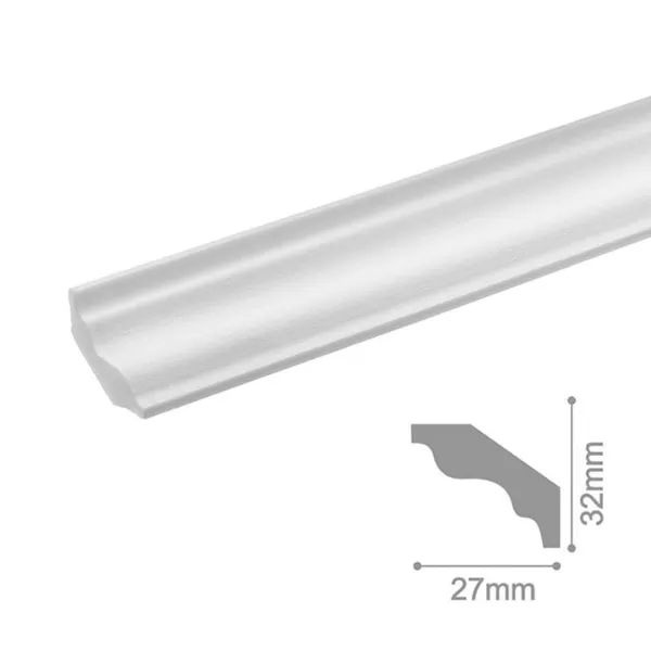 Плинтус потолочный 27х32х2000 С12/35 Белый гладкий полистирол  #1