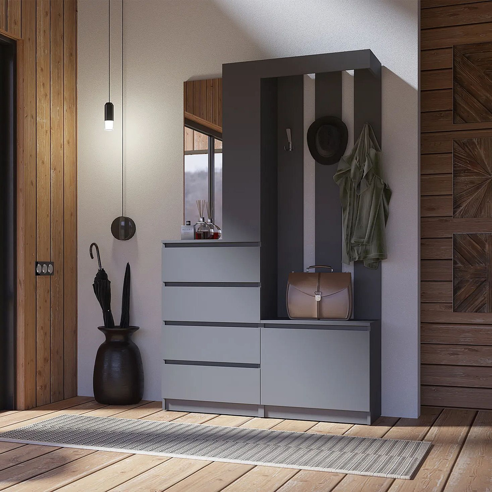 Комплект прихожей НОНТОН Прихожая Челси_Графит - купить по выгодной ...