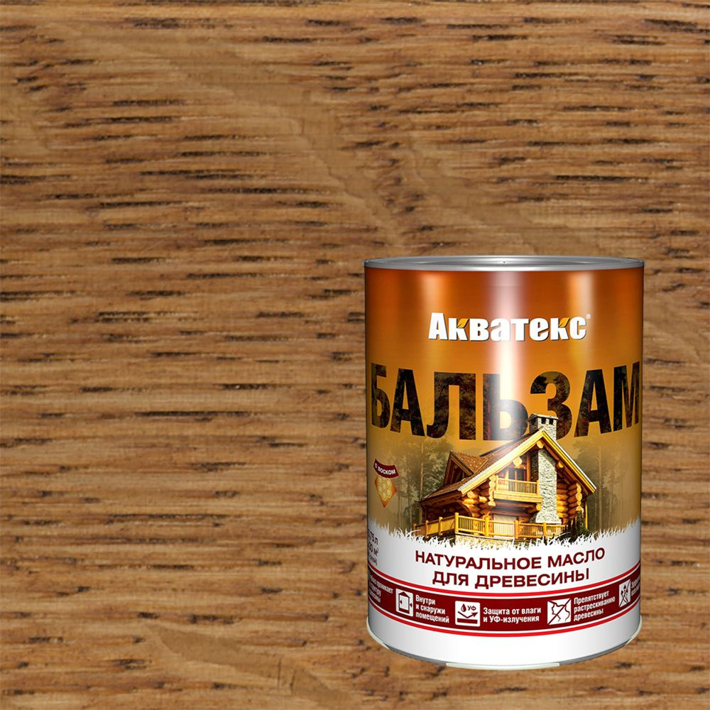 Масло натуральное для древесины Акватекс-Бальзам (0,75л) тик  #1