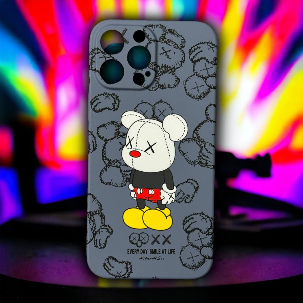 Чехол на iPhone 14 pro max с флуоресцентным рисунком от Kaws -накладка LUXO  для / чехол на iPhone 14 pro max / чехол для айфон 14 про макс - купить с  доставкой