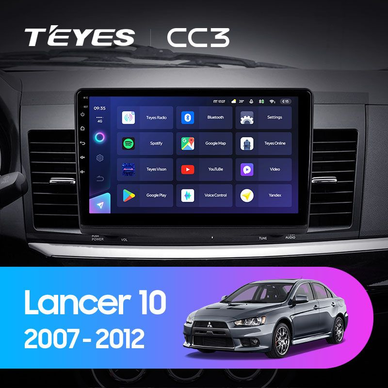 Магнитола для авто, TEYES Магнитола CC3 4 Gb 10.2" для Mitsubishi Lancer 10 CY 2007-2012 Вариант комплектации #1