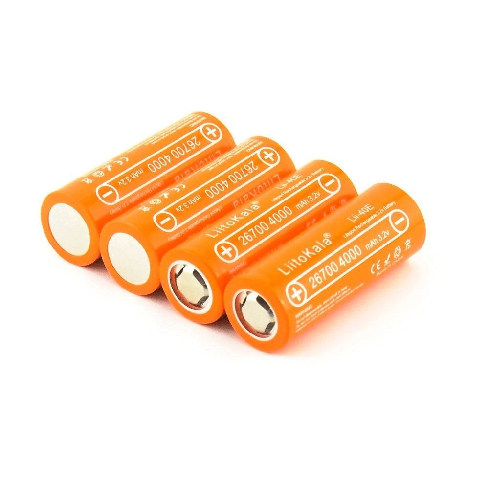 Аккумулятор LiitoKala 26700 3,2 В, LiFePO4 4000mAh комплект из 4 ячеек ...