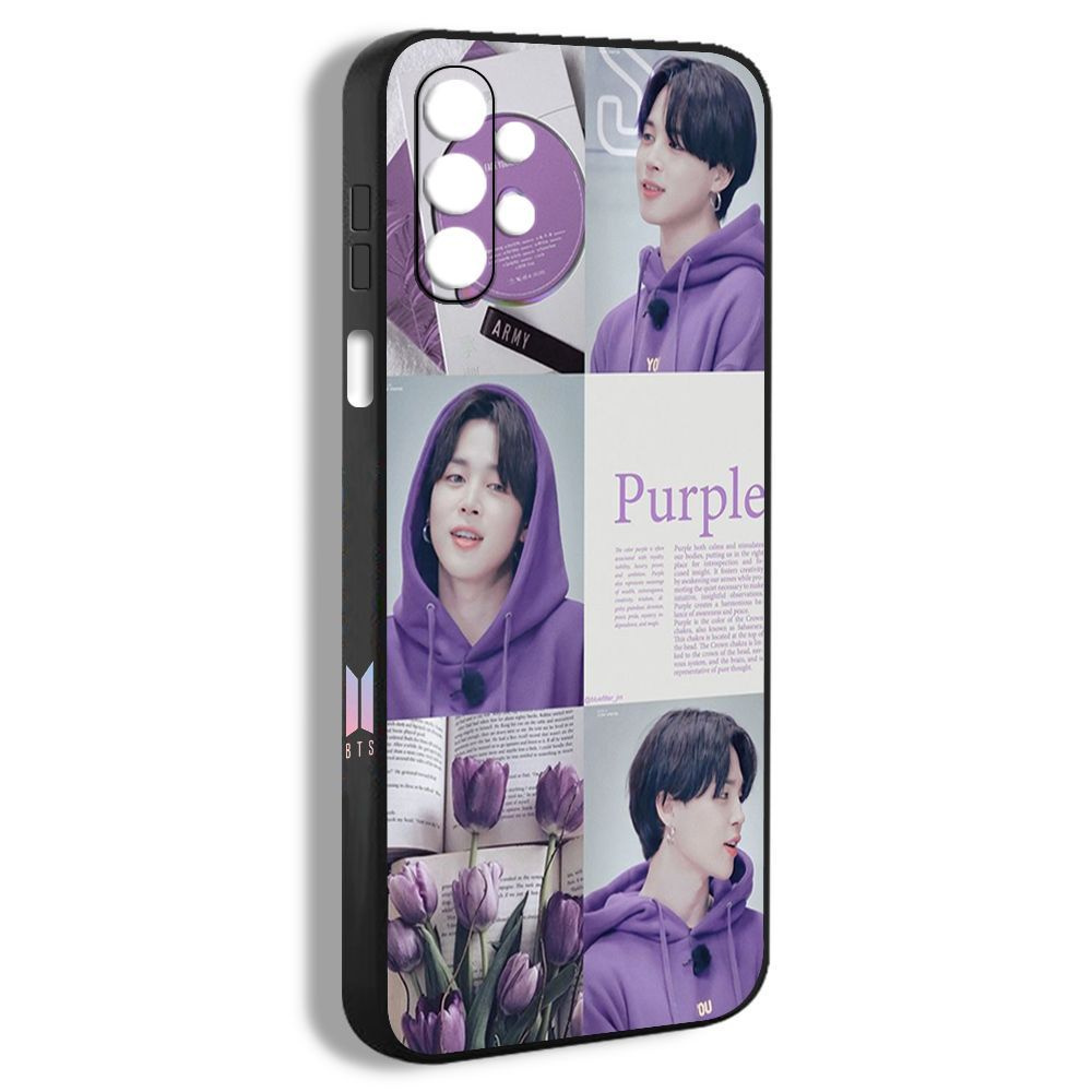 чехол для смартфона Подходит для Samsung Galaxy A13 4G Jimin Чимин BTS  музыка поп милый мальчик рисунок фиолетового цветка IAA22