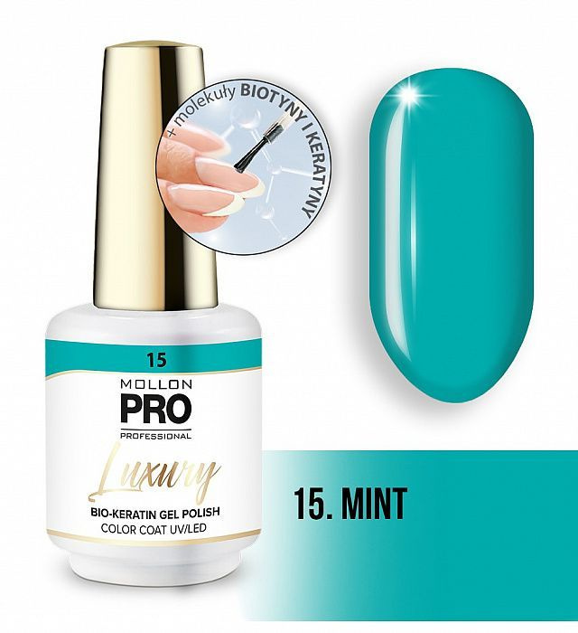 Mollon Pro/ Гель-лак LUXURY COLOR COAT №15 MINT (8 ml) #1