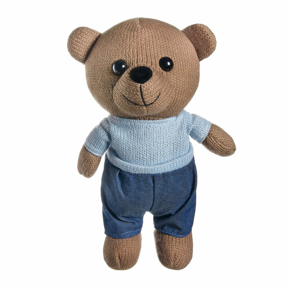 Мягкая игрушка Abtoys Knitted. Мишка мальчик вязаный, 22см в джинсах и  свитере - купить с доставкой по выгодным ценам в интернет-магазине OZON  (659868584)