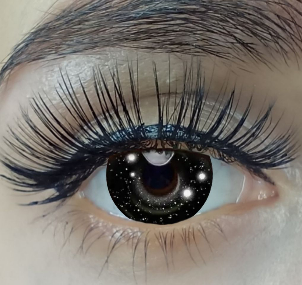 Valkyrie Colored lenses Цветные контактные линзы Valkyrie 7 12 месяцев,  0.00 / 14.5 / 8.5, Галактика в глазах черные линзы, 2 шт. - купить с  доставкой по выгодным ценам в интернет-магазине OZON (512093165)