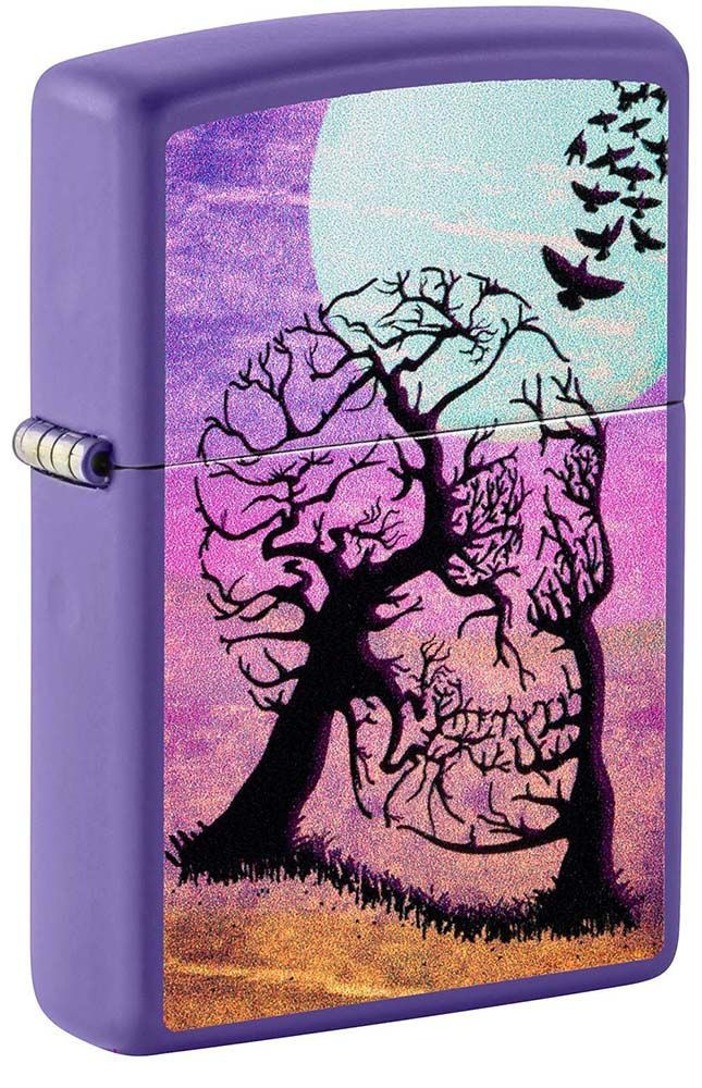 Зажигалка бензиновая Skull Tree ZIPPO 48638 фиолетовая кремниевая  #1