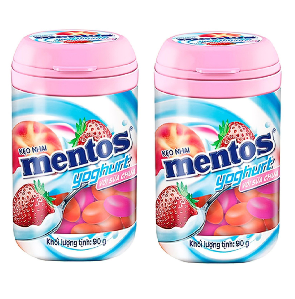 Жевательные конфеты Mentos Yoghurt / Йогурт 2 уп по 90гр #1
