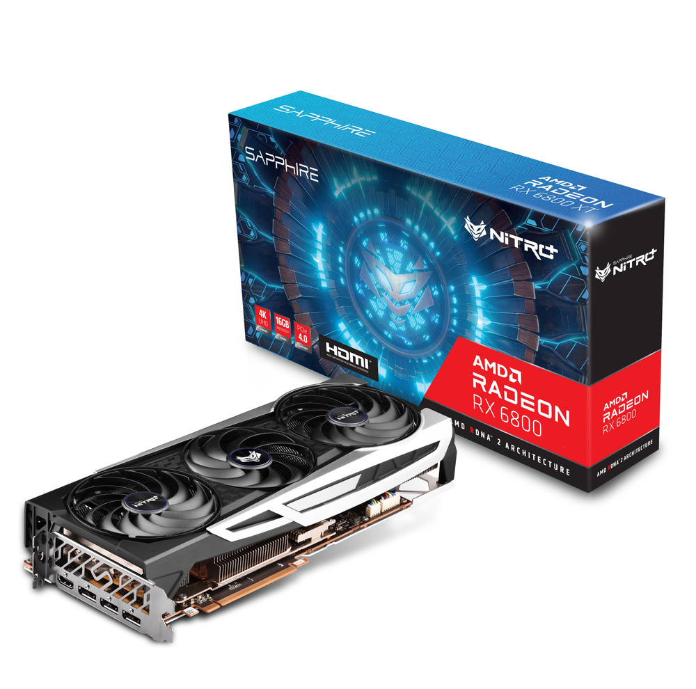 Sapphire Видеокарта Radeon RX 6800 16 ГБ (Новые графические карты Sapphire  NITRO+ AMD Radeon RX 6800 16G), LHR